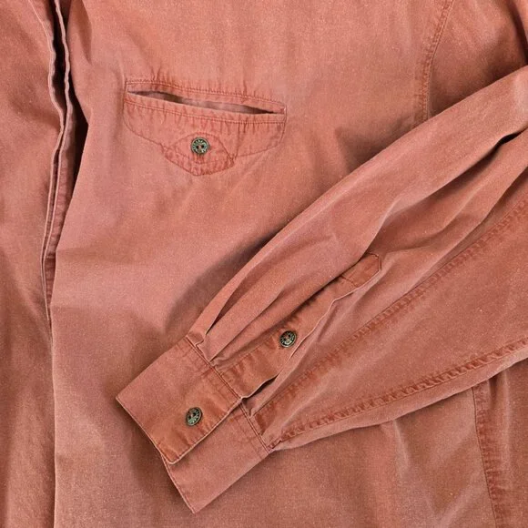 Vintage Forenza 1980s Large Terracotta Button-Up Womens Shirt Long Sleeve - Picture 4 of 8